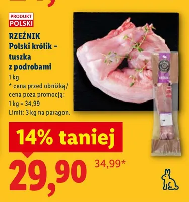 Królik - tuszka z podrobami promocja w Lidl