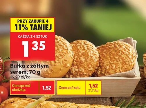 Bułka z żółtym serem promocja w Biedronka