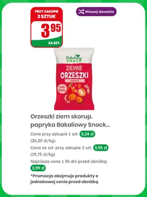 Orzeszki ziemne w skorupce papryka Bakaliowy Snack promocja w Dino