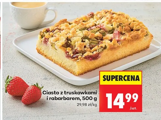 Ciasto z truskawkami i rabarbarem promocja w Biedronka