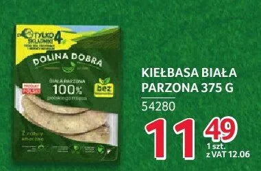 Kiełbasa Biała Parzona Dolina Dobra 375 g promocja w Selgros