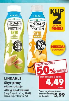 Skyr pitny Lindahls Protein o smaku waniliowym promocja w Kaufland