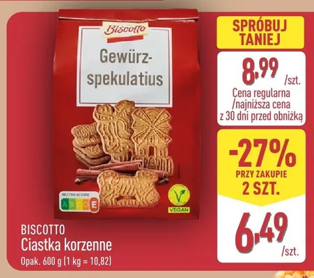 Ciastka korzenne Biscotto promocja w Aldi