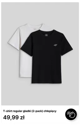 T-shirt regular gładki 2-pak chłopięcy 4F promocja w 4F