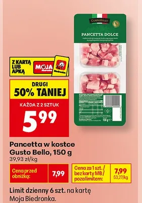 Pancetta w kostce Gusto Bello promocja w Biedronka