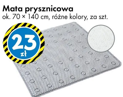 Mata prysznicowa ok. 70 × 140 cm, różne kolory promocja w Tedi