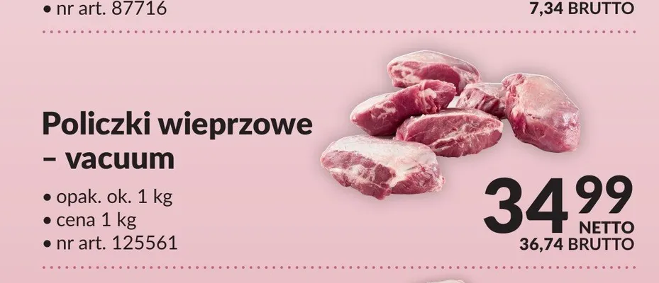 Policzki wieprzowe vacuum promocja w Makro