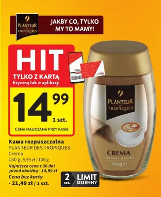 Kawa rozpuszczalna crema promocja w Intermarche