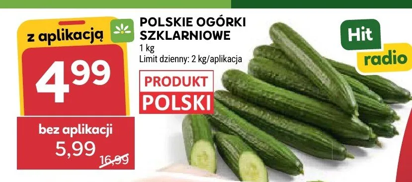 Ogórki szklarniowe polskie promocja w Stokrotka