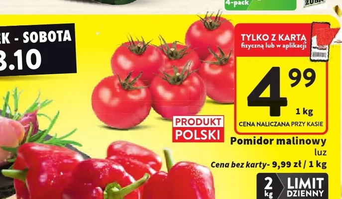 Pomidory malinowe promocja w Intermarche
