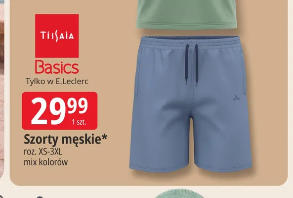 Szorty męskie Tissaia Basics promocja w Leclerc