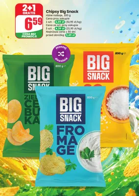 Chipsy solone Big Snack promocja w Dino
