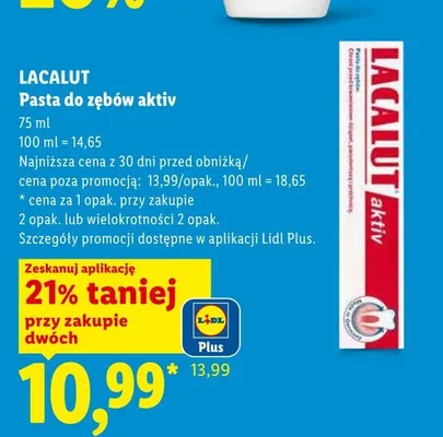 Pasta do zębów Lacalut Aktiv promocja w Lidl