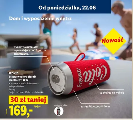 Bezprzewodowy głośnik Bluetooth TRONIC 30W promocja w Lidl