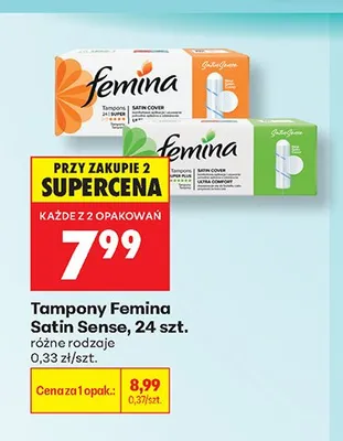 Tampony Femina Satin Sense promocja w Biedronka