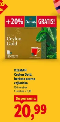 Herbata Ceylon Gold czarna cejlońska +20% gratis promocja w Lidl
