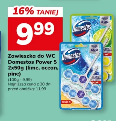 Zawieszka do WC Domestos Power 5 Ocean promocja w Hitpol