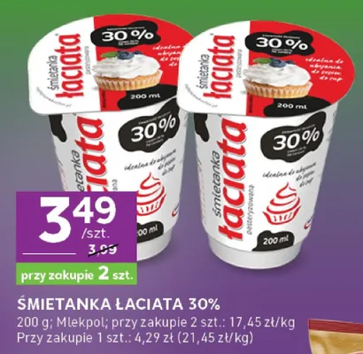 Śmietanka Łaciata 30% Mlekovita promocja w Stokrotka