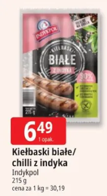 Kiełbaski białe Indykpol promocja w Leclerc