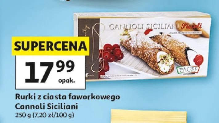 Rurki z ciasta faworkowego Cannoli Siciliani Fiordi promocja w Auchan