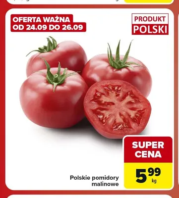 Pomidory malinowe polskie promocja w Carrefour Market
