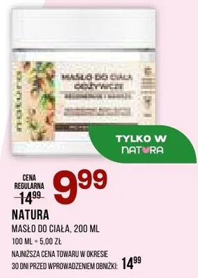 Masło do ciała Natura promocja w Drogerie Natura