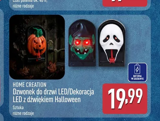 Dzwonek do drzwi LED Halloween Home Creation promocja w Aldi