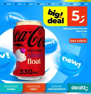 Napój gazowany Coca-Cola Cherry Float bez cukru promocja w Dealz