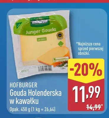 Gouda Holenderska w kawałku Hofburger promocja w Aldi