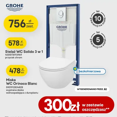 Stelaż Wc Solido 3 w 1 Grohe promocja w Castorama