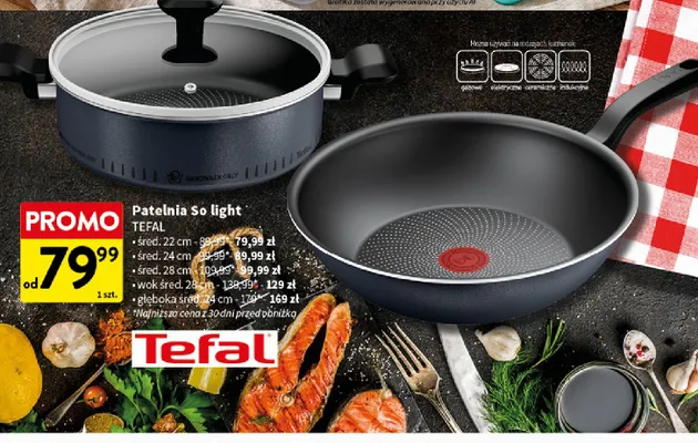 Patelnia głęboka So light Tefal 24 cm promocja w Intermarche
