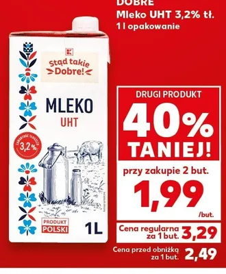 Mleko UHT 3,2% tł. K-Stąd Takie Dobre promocja w Kaufland