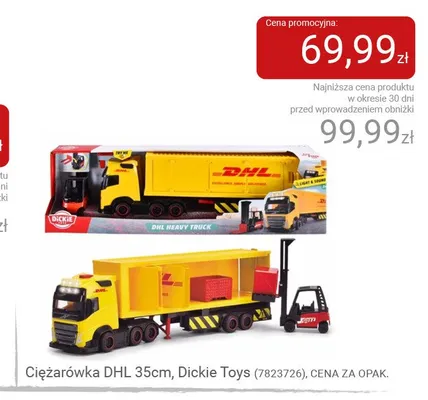 Ciężarówka DHL 35cm Dickie Toys promocja w Smyk