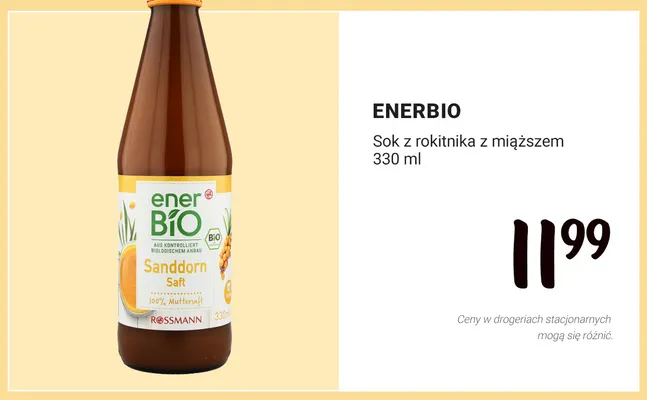 Sok z rokitnika z miąższem EnerBiO promocja w Rossmann