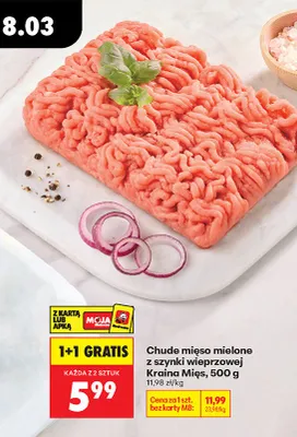 Mięso mielone z szynki wieprzowej Kraina Mięs promocja w Biedronka