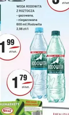 Woda Rodowita z Roztocza niegazowana promocja w Sedal