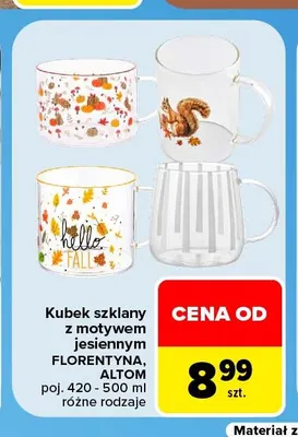 Kubek szklany z motywem jesiennym Florentyna Altom 420-500 ml promocja w Carrefour
