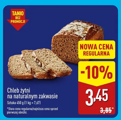 Chleb żytni na naturalnym zakwasie promocja w Aldi