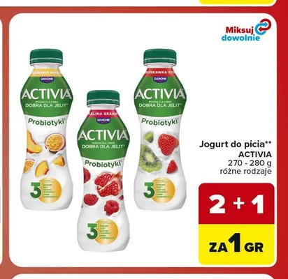 Jogurt do picia Activia kiwi promocja w Carrefour Market