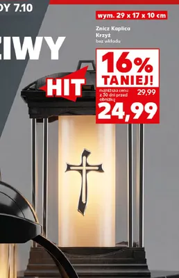 Znicz Kaplica Krzyż bez wkładu 29x17x10 cm promocja w Kaufland