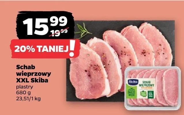 Schab wieprzowy plastry Łuków promocja w Netto