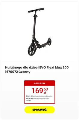 Hulajnoga dla dzieci Evo Flexi Max 200 promocja w Media Expert
