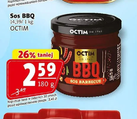 Sos BBQ Octim promocja w Prim Market