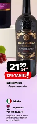 Wino czerwone Bellamico Appassimento wytrawne włoskie promocja w Netto