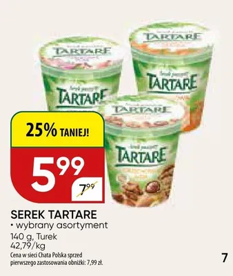 Serek tartare wybrany asortyment promocja w Chata Polska