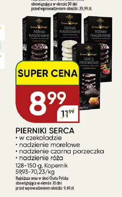Pierniki Serca w czekoladzie nadzienie róża Kopernik promocja w Chata Polska