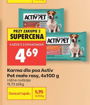 Karma dla psa Activ Pet małe rasy promocja w Biedronka