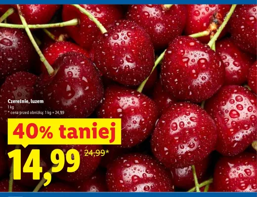 Czereśnie luzem promocja w Lidl