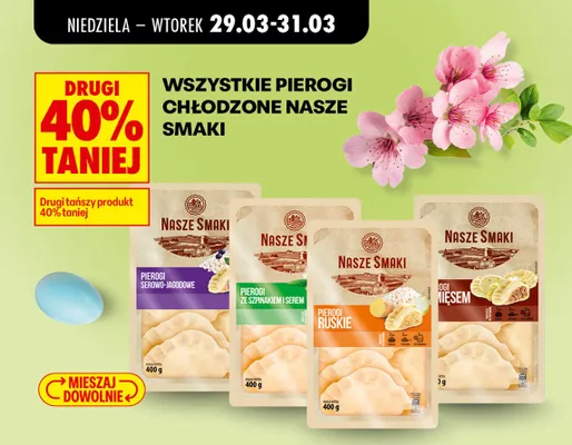 Wszystkie pierogi chłodzone DRUGIE -40% promocja w Biedronka