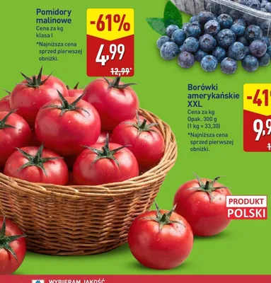 Pomidory malinowe promocja w Aldi